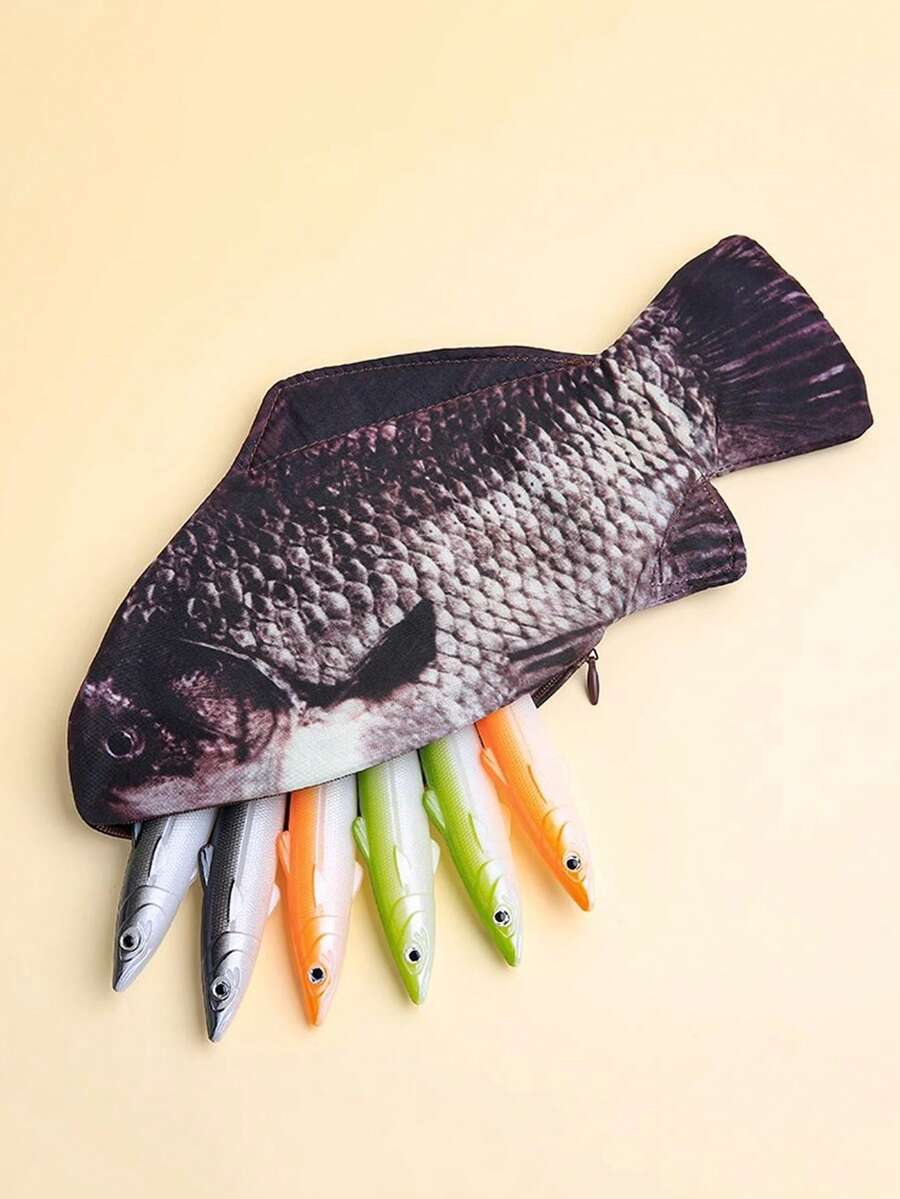 1入大容量鉛筆盒，筆袋，鯉魚錢包 - 彩色 - 查看 1