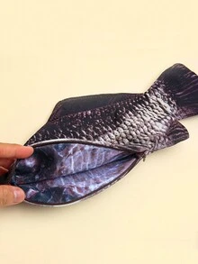 1入大容量鉛筆盒，筆袋，鯉魚錢包 - 彩色 - 查看 3