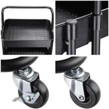 Carrito Auxiliar Estetica Multiuso 3 Estantes Con Pasamanoz, Estantes Metálicos, Carrito Organizador Multiusos 3 Niveles Metálico Con Ruedas, Estante de almacenamiento Carro de almacenamiento extensible de 3 niveles multifuncional utilizado en la oficina, dormitorio, Carros Negros Con Ruedas Carros Rodantes De Almacenamiento De 4 Niveles Carros De Cocina Mental Home Office Essentials Carro De Herramientas Carro De Organización De Limpieza - Amarillo - Ver 5