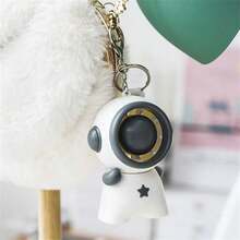 1 pieza Llavero de ventilador de muñeco de colorido astronauta, llavero de ventilador USB recargable portátil conveniente, regalo para estudiantes en pareja - Multicolor - Ver 3
