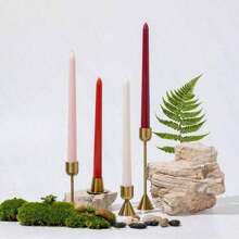 4pcs 10-Inch/25cm Paper Wrapped Taper Candles With Gradient Iridescent Green Color, Romantic Wedding & Party Dinner Decor, Smokeless Long Burning Dripless Candles With Long Stems, Gift Packaging,Room Decor,Gifts Home Decor Christmas Decorations Room Decor Christmas, Christmas Gifts - Multicolor - View 15