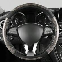 1入桃木紋汽車方向盤套，通用碳纖維超細超纖維皮革人造皮膜時尚運動四季汽車配件，適用於14 1/2-15英寸舒適防滑，透氣汽車方向盤套 - C款 - 查看 4