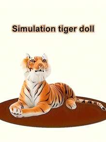 Juguetes de peluche realistas de tigre de 25 cm/9,8 pulgadas, tigre de peluche simulado, tigre salvaje de bosque de peluche suave, almohada de tigre blanco adorable, muñecos de peluche, almohada suave, regalo para niños, decoración de cumpleaños, suministros de fiesta, decoración del hogar, decoración del dormitorio - Multicolor - Ver 9