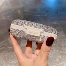 1 pieza Caja portátil de pastillas brillantes y dulces, mini caja de almacenamiento de pastillas y joyas pequeñas de 7 días