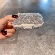 1 pieza Caja portátil de pastillas brillantes y dulces, mini caja de almacenamiento de pastillas y joyas pequeñas de 7 días
