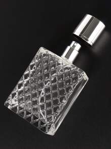 1Pc 100ml 3.4 Oz Refillable Spray Perfume Bottle Large Capacity Cosmetic Fine Mist Atomizer Empty Portable Clear Glass Essential Oil Container For Travel - Clear - View 5