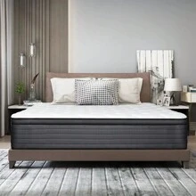 10/12/14 Inch Twin Full Queen King Mattress Gel Memory Foam Spring Hybrid Mattress In A Box - Dark Grey - View 2