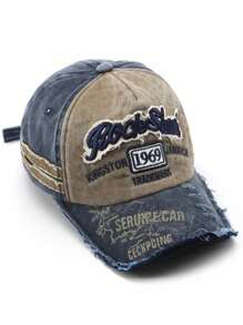 1pc Retro Letter Embroidered Ripped Baseball Cap Y2K Style Street - Pink - View 19