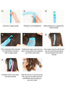 19pcs Random Color Hair Rollers Set, Different Sizes For Big Waves, Bangs, Loose Curls, Water Ripple, Salon-Styled Volumizing Fluffy Hair Tool Without Heat - Multicolor - View 5