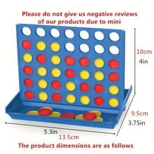 Classic Four In A Row Game Board, 5.2 Inches Portable Foldable Plastic Four In A Row Puzzle, Family Entertainment Game, Holiday Gift, New Year Gift, New Year Game, Valentine's Day Gift, Valentine's Day Game,Adult Party Games Suitable For Halloween/Christmas/Thanksgiving - Multicolor - View 2