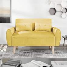 JAMFLY Sofa Set For Living Room 47'' Small Loveseat, Love Seat Couches Small Sofa Set For Small Spaces Apartment - Màu vàng - Xem 5