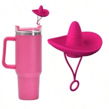 1 件装杯子吸管盖，硅胶吸管盖适合 30&40 盎司带手柄玻璃杯，10 毫米可爱饮用吸管头盖适用于杯子配件 - 彩色 - 查看 19