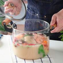 Heat-Resistant Glass Stew Pot For Open Flame Cooking And Electric/Gas Stoves, Double-Eared High Borosilicate Soup Pot - Clear - View 5