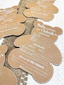 10Pcs Set Gender Reveal Shower Games We Can Bearly Wait Teddy Bear Shower Advice Cards For Parents To Be - Set Of 10 - Woodland Shower Games,Christmas - Multicolor - View 6