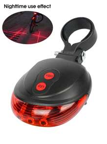 自行車十字線尾燈5led快閃7種模式警示燈,騎行配件（紅色） - 紅色 - 查看 2