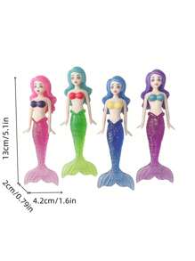 4 buc cozi de sirenă din material PVC, culori aleatorii, lungime 5,1 in, accesorii sportive pentru scufundări și piscină