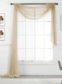 216" Long Sheer Window Curtain Valance/Scarf Great Value 25 Colors - Kelabu tua - View 1