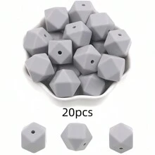 20pcs 14mm Hexagon Silicone Beads Loose Beads Charms For Necklace Bracelet DIY Crafts Keychain Making Accessories - Bead - View 17