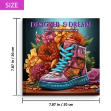 1pc 25 Pages Shoes And Princess Dress Series Coloring Design Theme Coloring Books, Hand Painted, Adult Soothing Stress Coloring Books For Thanksgiving Day Birthday Party School Starts, Holiday Gift(7.87x7.87inch)