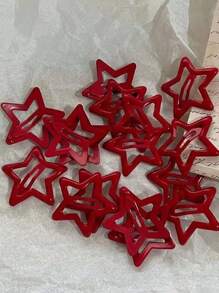 DIYPLUS 50pcs/Pack Y2K Candy Color Hairpins, Cute Bangs & Side Hair Clips For Women, Random Color Dispatched, Fashionable Daily Accessories Claw Clips Hair Claws Hair Barrettes, School Stuff, Hair Accessories, Head Accessories - Red - View 3