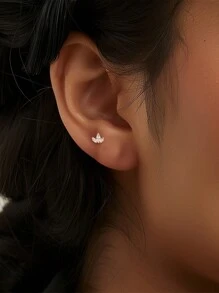 1 Stück S925 Sterling Silber Krone mit Zirkonia Ohrstecker für Frauen, feiner Schmuck für den täglichen Gebrauch