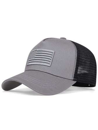 1st Amerikansk flagga för män broderad baseballkeps, utomhussolskydd Casual hatt, justerbar, lämplig för vår/sommarresor, strandsemester