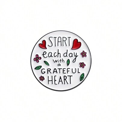 START Each Day With A GRATEFUL HEART Enamel Pins Custom Inspiring And Full Of Hope Brooches Lapel Badges Jewelry Gift For Friend Pin For Clothes Bag Charm Backpack For School Office Accessories Shirts Jacket Christmas Halloween Autumn-Winter Accessories,Suitable For Teens, Youth,Men,Casual, Outdoor, Athletic, Vacation, Graduation Gifts, Birthday, Daily Wear Clothes Pin Funny Cute Teacher Gifts