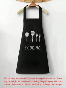 1 Pc Durable Chef's Apron- Waterproof, Oil-Resistant With Pockets- Unisex Kitchen Wear,Stylish Protection For Cooking Enthusiasts