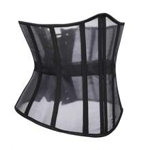 Cinturón de corsé, entrenador de cintura con control de abdomen, cinturón de cintura con chaleco moldeador corporal, para accesorios de mujer para vestido estilo western, vaquera, campestre, vintage, color negro.
