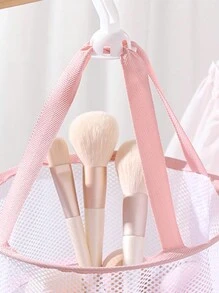1pc Makeup Sponge Drying Holder, Women's Foldable & Reusable Fabric Mesh Pouch For Drying Cosmetic Puffs & Brushes, Dustproof Drying Net, Anti-Mold Cushion Drying Basket, Makeup Brush Cleaning Sponge Drying Tool, Makeup Sponge Mesh Pouch