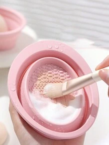 1pc Makeup Sponge Drying Holder, Women's Foldable & Reusable Fabric Mesh Pouch For Drying Cosmetic Puffs & Brushes, Dustproof Drying Net, Anti-Mold Cushion Drying Basket, Makeup Brush Cleaning Sponge Drying Tool, Makeup Sponge Mesh Pouch