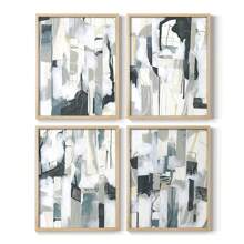 FRAMED Wall Art - -Sea Cavern Strata I Framed Print - Set Of 4-Comes Framed And Ready To Hang