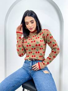 Women Sweaters - 駝色 - 查看 1