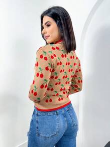 Women Sweaters - 駝色 - 查看 2