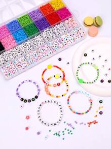 Bộ hạt bảng chữ cái hạt thủy tinh 28 lưới, hạt rời DIY cho vòng tay, dây chuyền, bông tai và vật liệu trang sức sáng tạo - Nhiều màu - Xem 4
