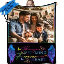 1 chiếc chăn nỉ cá nhân có hình ảnh, chăn ảnh tùy chỉnh in HD, chăn nỉ tùy chỉnh thuộc về gia đình bạn, chăn kỷ niệm, quà tặng ngày lễ tuyệt vời - Nhiều màu - Xem 1