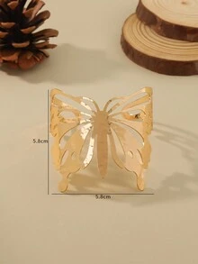 Fashion this season F&S 1 件时尚夸张简洁个性化金属镂空手链，带有浮雕图案和纹理，适合女性参加购物、派对、宴会、生日、商务活动、烧烤、浪漫约会、海滩度假、拍照和社交活动 - 蝴蝶鏤空款 - 查看 9