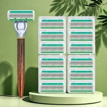 Maquinilla de afeitar manual de 6 capas para mujer, Set de afeitado, hojas reemplazables, hojas reutilizables, afeitadora femenina con tira lubricante, maquinilla de afeitar clásica,herramientas para el cabello - Multicolor - Ver 2