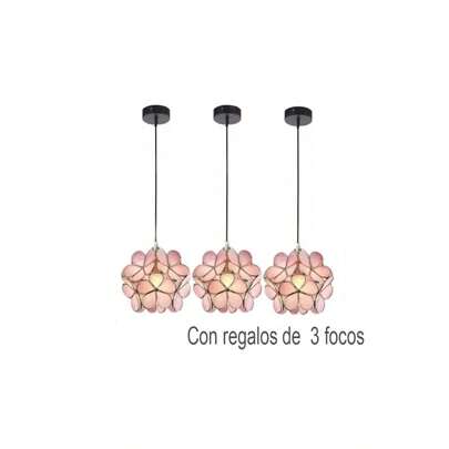 3 Unidades Lámpara Forma de froles  Vintage colgante con focos  tipo led blanco incluido Techo directo Luz  Industrial Iluminación tipo diamante para Pasillo Vestíbulo Entrada Comedor Cocina,