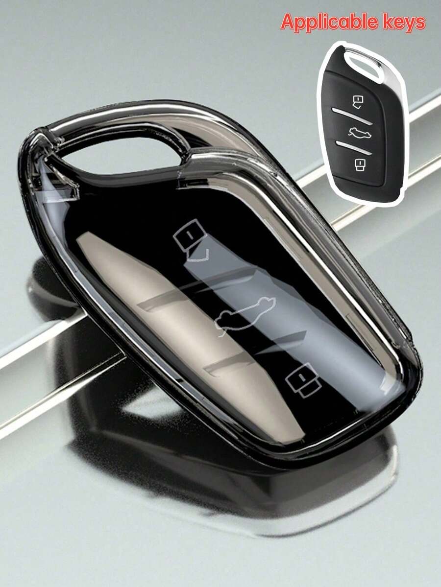 1 Pc TPU Car Smart Remote Key Case Shell Cover, Fit For MG ZS HS 5 6 EZS Keyless Auto Accessories, Wear Resistant And Fall Resistant, Protecting Your Car Keys - Multicolor - View 1