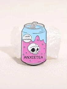 1 pièce Broche de crâne gothique punk émaillée, broches personnalisées de jus en conserve pour badges de revers drôles de bijoux cadeau pour amis