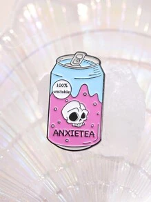 1 pièce Broche de crâne gothique punk émaillée, broches personnalisées de jus en conserve pour badges de revers drôles de bijoux cadeau pour amis