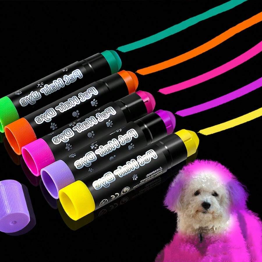1 Box Of 12Piece Pet Hair Dyeing Crayon Set, WaterSoluble Dye Crayon