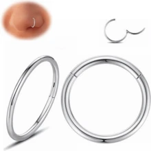 5/10 Cái/lô 14G 16G 18G 20G Mũi Nhẫn Vòng Thép Không gỉ Bản Lề Phân Đoạn Vòng Vòng Mũi Clicker Vòng Tragus Xoắn Sụn Daith Rook Bông Tai Trang Sức Khuyên Dành Cho Nữ - tròn - Xem 9