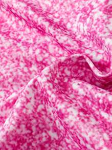 新生兒寶寶女孩可愛的貓咪卡通印花連體背帶裝，時尚 - 玫紅色 - 查看 7