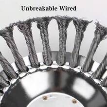 8 Inch Steel Wire  Eater Head Rotary Brush Cutter Trimmer Head For Moss Grass Rust Removal Paving Stone Pavement Joints Or Driveway - Silver - View 6