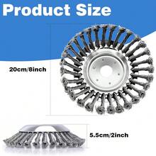 8 Inch Steel Wire  Eater Head Rotary Brush Cutter Trimmer Head For Moss Grass Rust Removal Paving Stone Pavement Joints Or Driveway - Silver - View 3