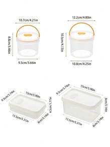 1 Kitchen Refrigerator Sealed Fresh-Keeping Box  Plastic Portable Drum Storage Box Fresh-Keeping Jar - White - View 3