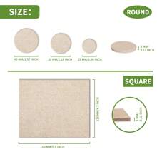 54入組3mm厚優質椅腳毛氈墊，保護硬木地板，米白色，多種尺寸 - 米色 - 查看 3