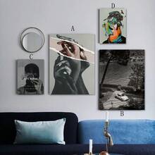 1入組黑白和多彩的世界黑白油畫印刷海報，復古汽車油畫現代藝術抽象人物海報，適用於臥室客廳走廊的理想禮物牆藝術品，無畫框 - 彩色 - 查看 1